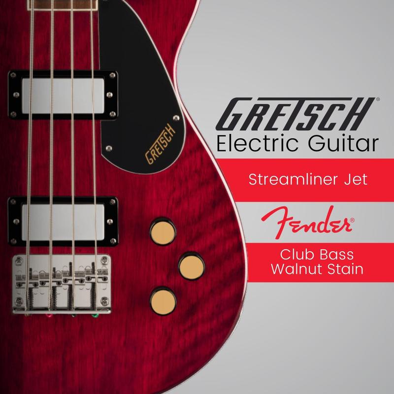 Baixo Fender Gretsch Streamliner Jet Club de 4 Cordas em Nogueira